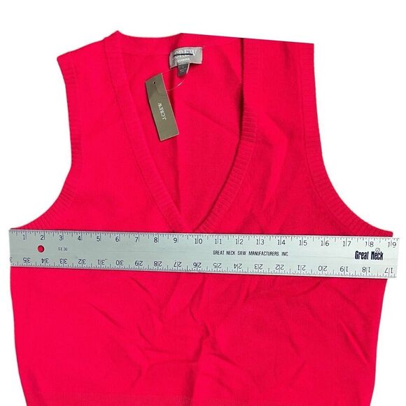 J CREW Sweater Vest WMNS L Hot Pink Cashmere Luxury Soft BS941 Valentines Spring - Picture 5 of 9